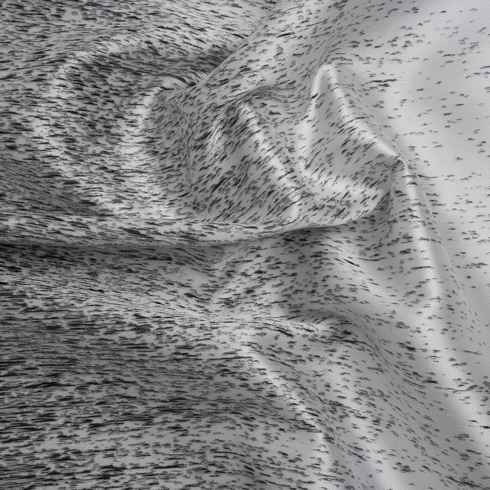 Silver and Metallic Black Striated Luxury Brocade