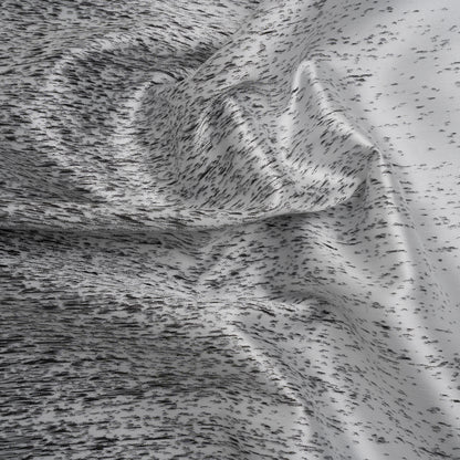 Silver and Metallic Black Striated Luxury Brocade