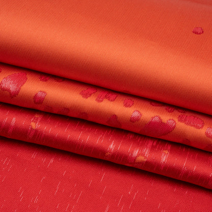 Metallic Red and Orange Spotted Gradient Luxury Brocade