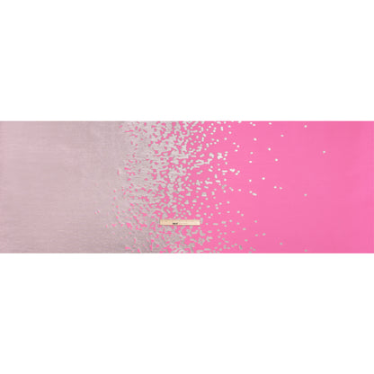 Metallic Hot Pink and Gray Spotted Gradient Luxury Brocade