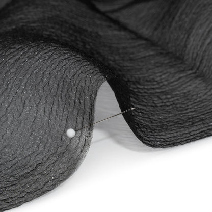 Shimmering Black Bubbly Crinkled Organza Brocade