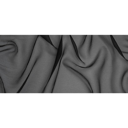 Shimmering Black Bubbly Crinkled Organza Brocade