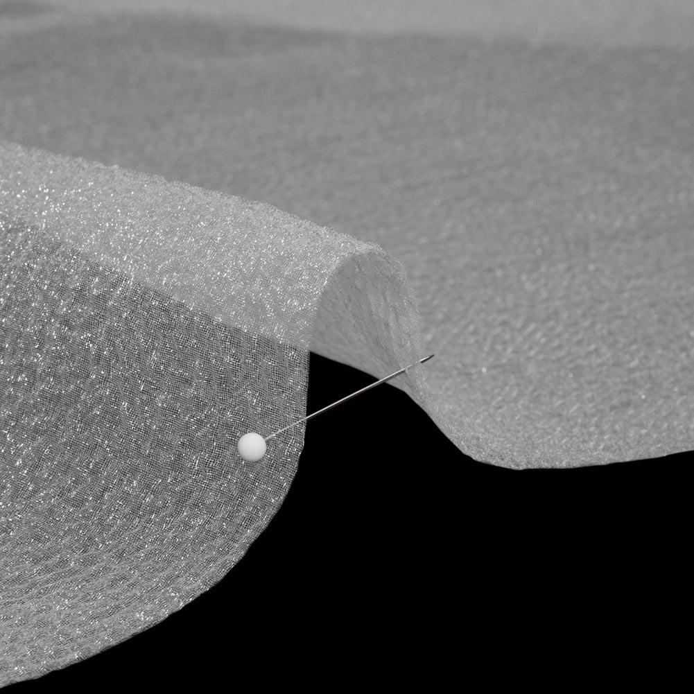 Shimmering White Bubbly Crinkled Organza Brocade - Detail