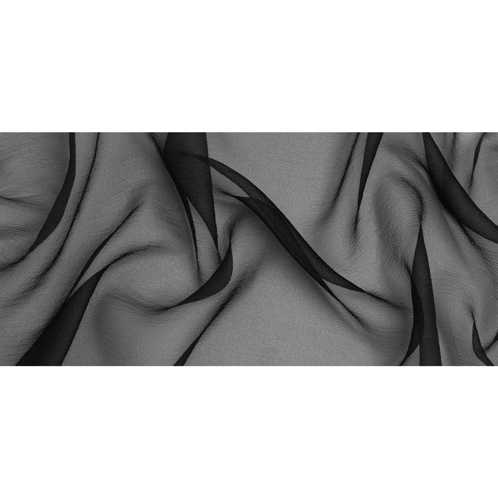 Black Iridescent Shimmer Bubbly Crinkled Organza Brocade