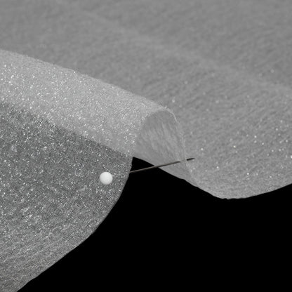 White Iridescent Shimmer Bubbly Crinkled Organza Brocade