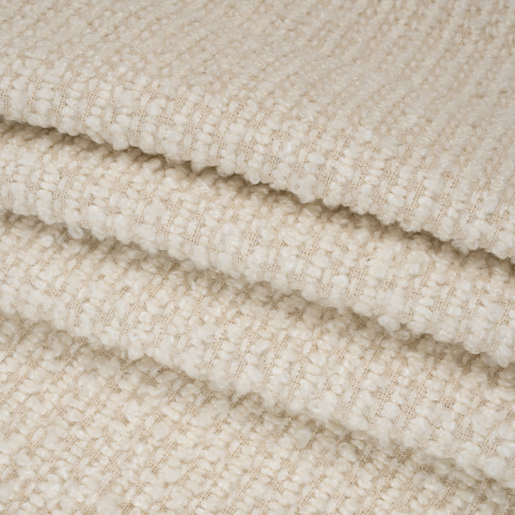 Snow Striped Upholstery Boucle Woven Folded