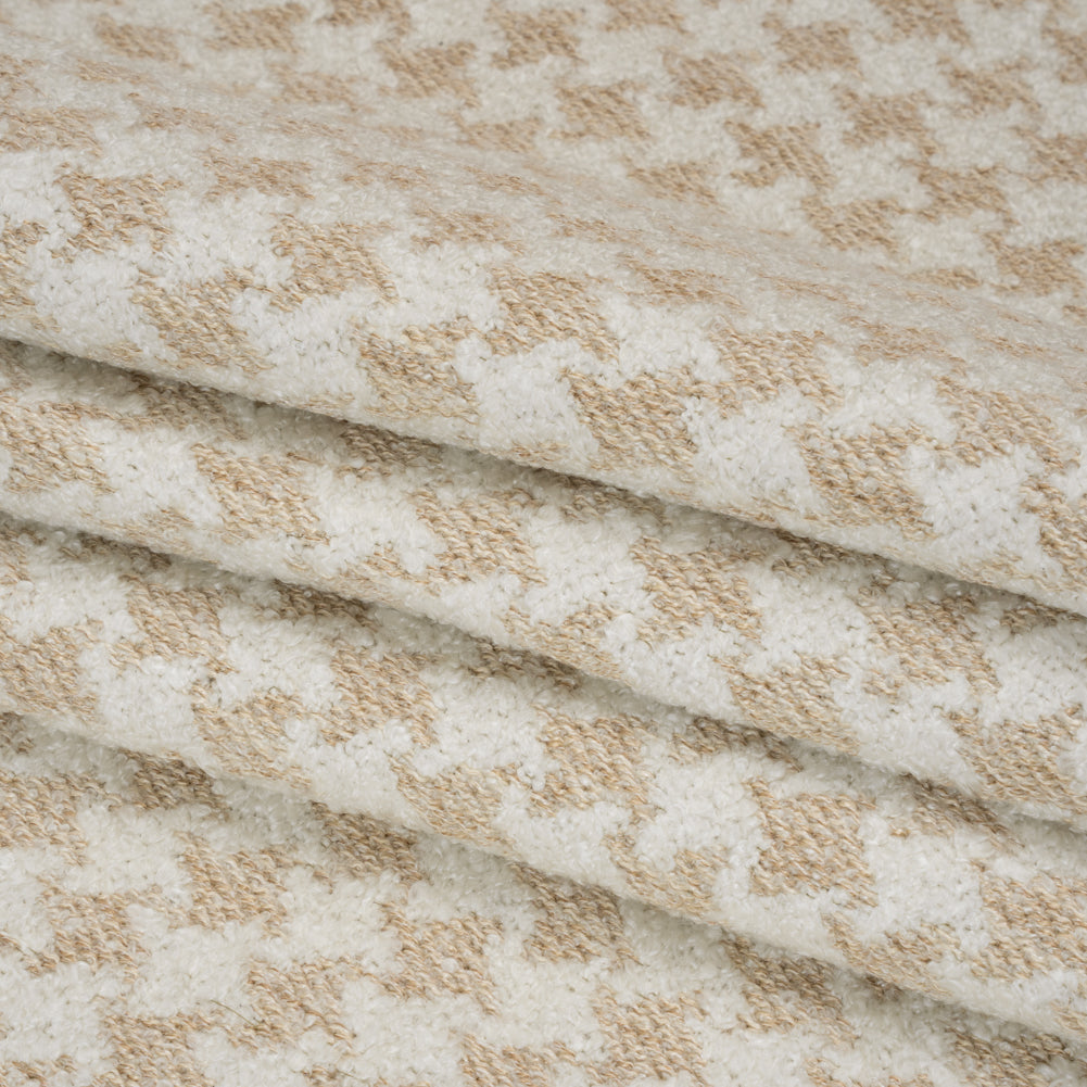 Cloud Houndstooth Boucle Upholstery Jacquard Folded