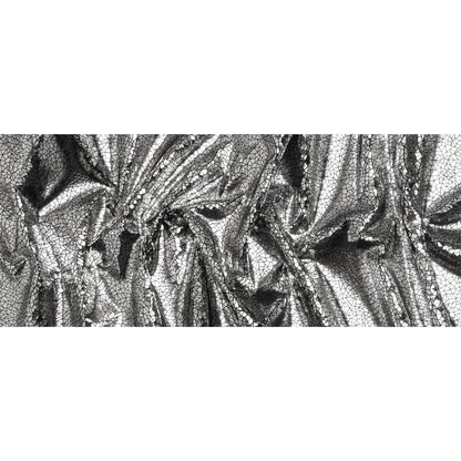 Silver Geometric Crackle Metallic Foiled Chenille Full