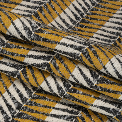 Sunshine Geometric Chevrons and Stripes Upholstery Boucle Jacquard Folded