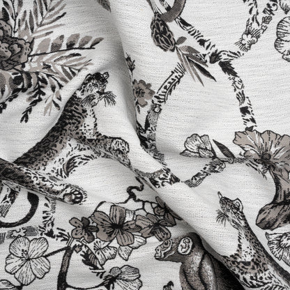 Black Diamond Exotic Pets and Flowers Upholstery Jacquard