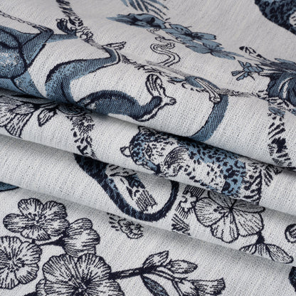 Sapphire Exotic Pets and Flowers Upholstery Jacquard Folded
