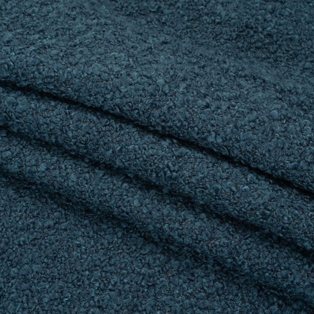 Indigo Fluffy Upholstery Boucle Folded