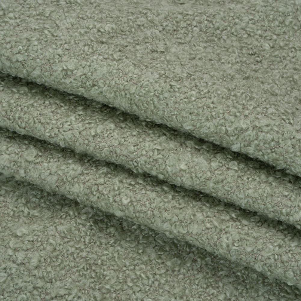 Mint Fluffy Upholstery Boucle Folded