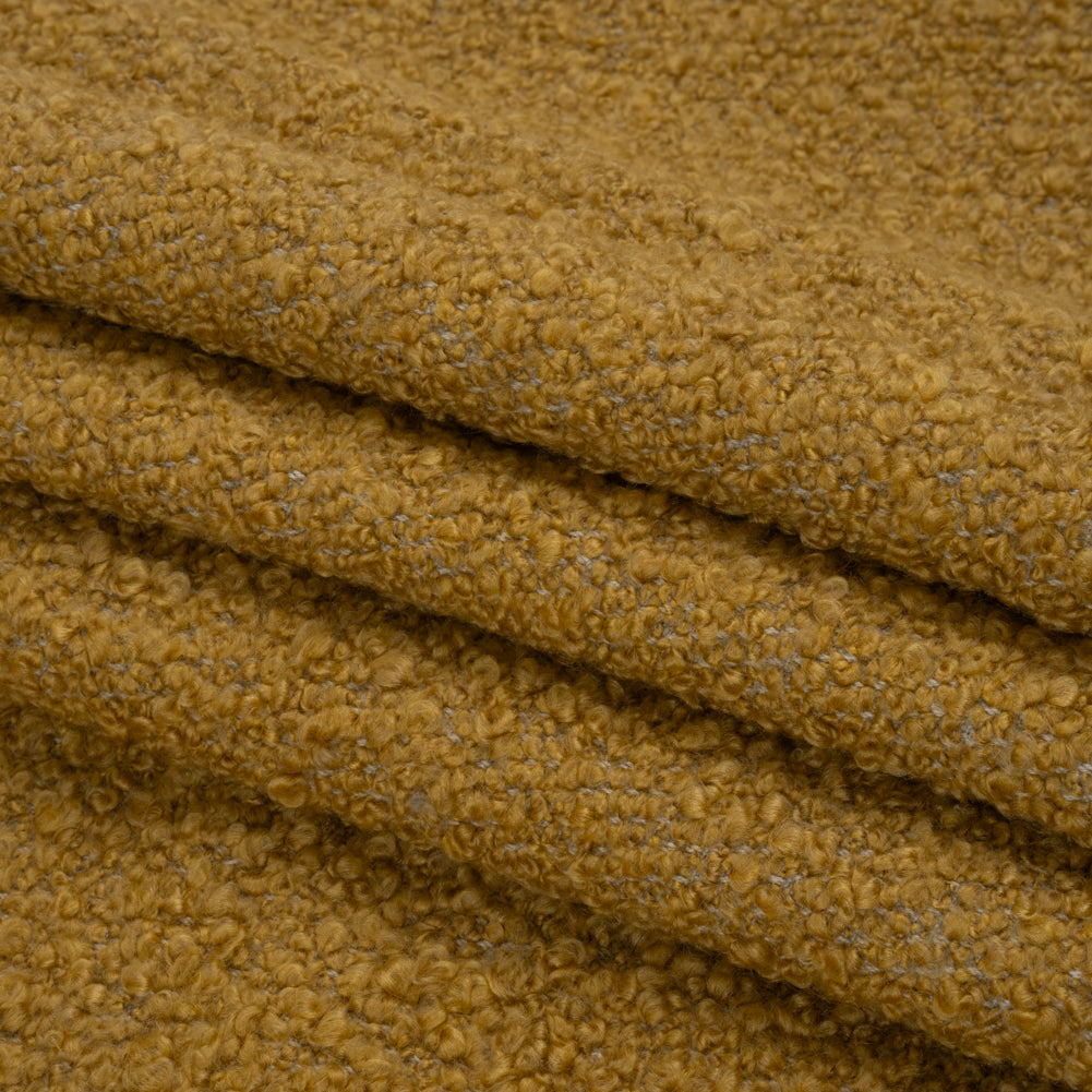 Mustard Fluffy Upholstery Boucle Folded