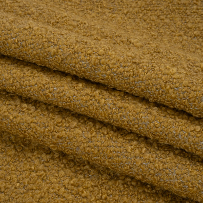 Mustard Fluffy Upholstery Boucle Folded