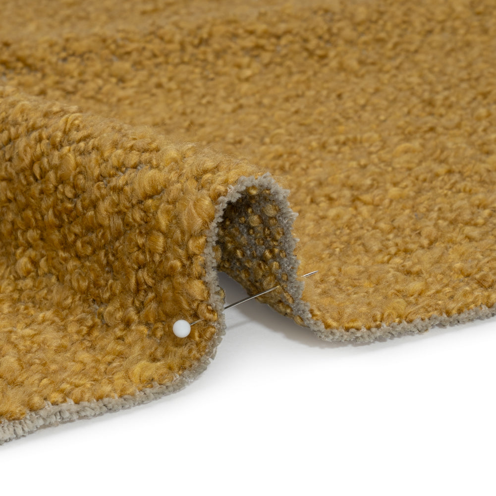 Mustard Fluffy Upholstery Boucle Detail