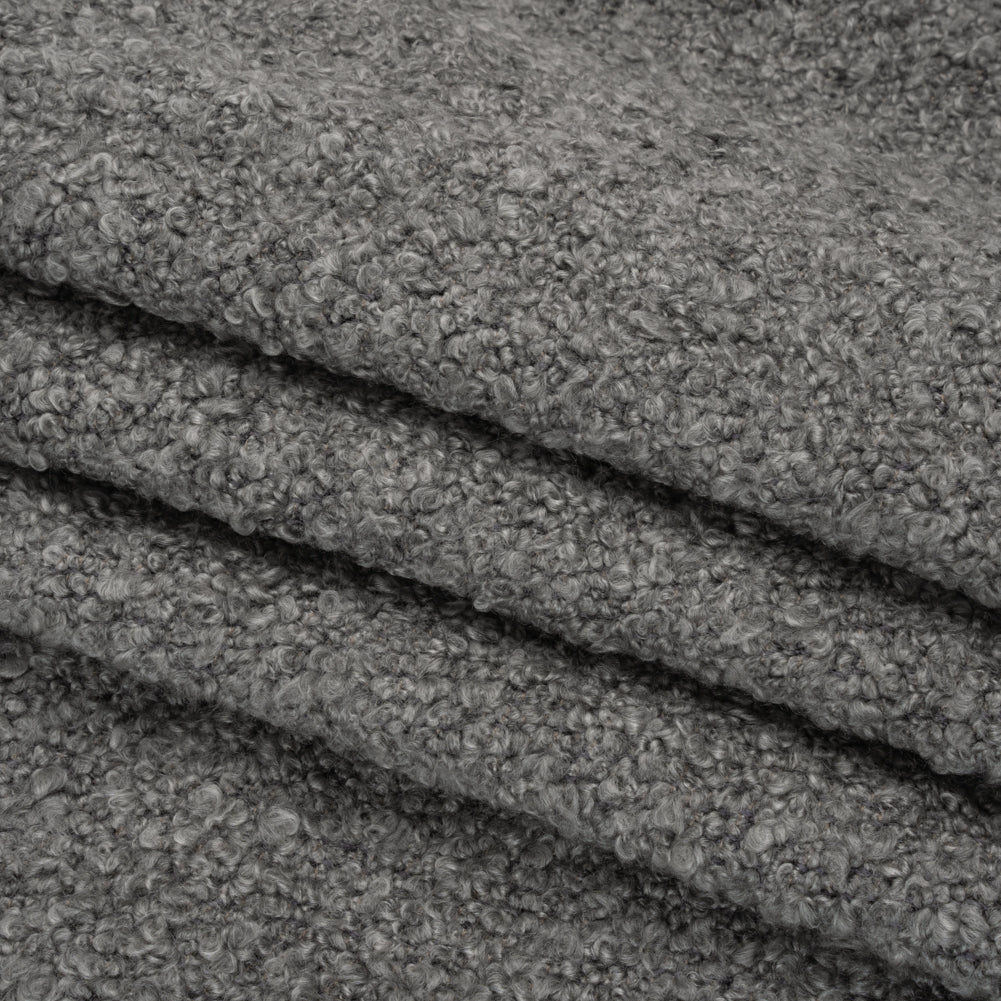 Nickel Fluffy Upholstery Boucle Folded