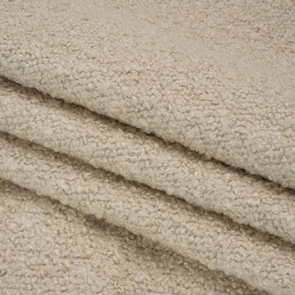 Parchment Fluffy Upholstery Boucle Folded