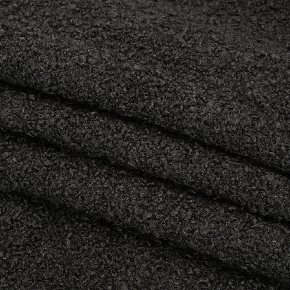Smoke Fluffy Upholstery Boucle Folded