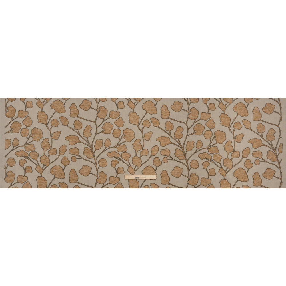 Coin Branches Corded and Embroidered Drapery Woven Full