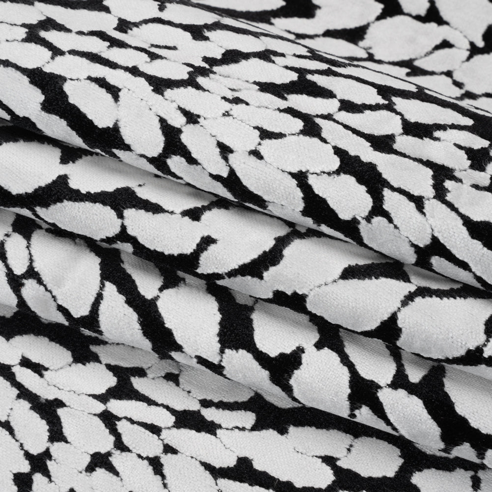 Onyx Animal Spots Textured Chenille Jacquard Folded