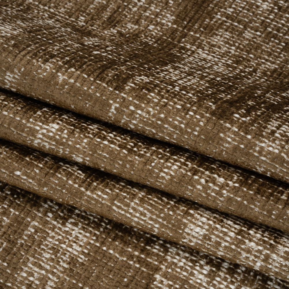 Bison Distressed Look Chenille Upholstery Woven Folded