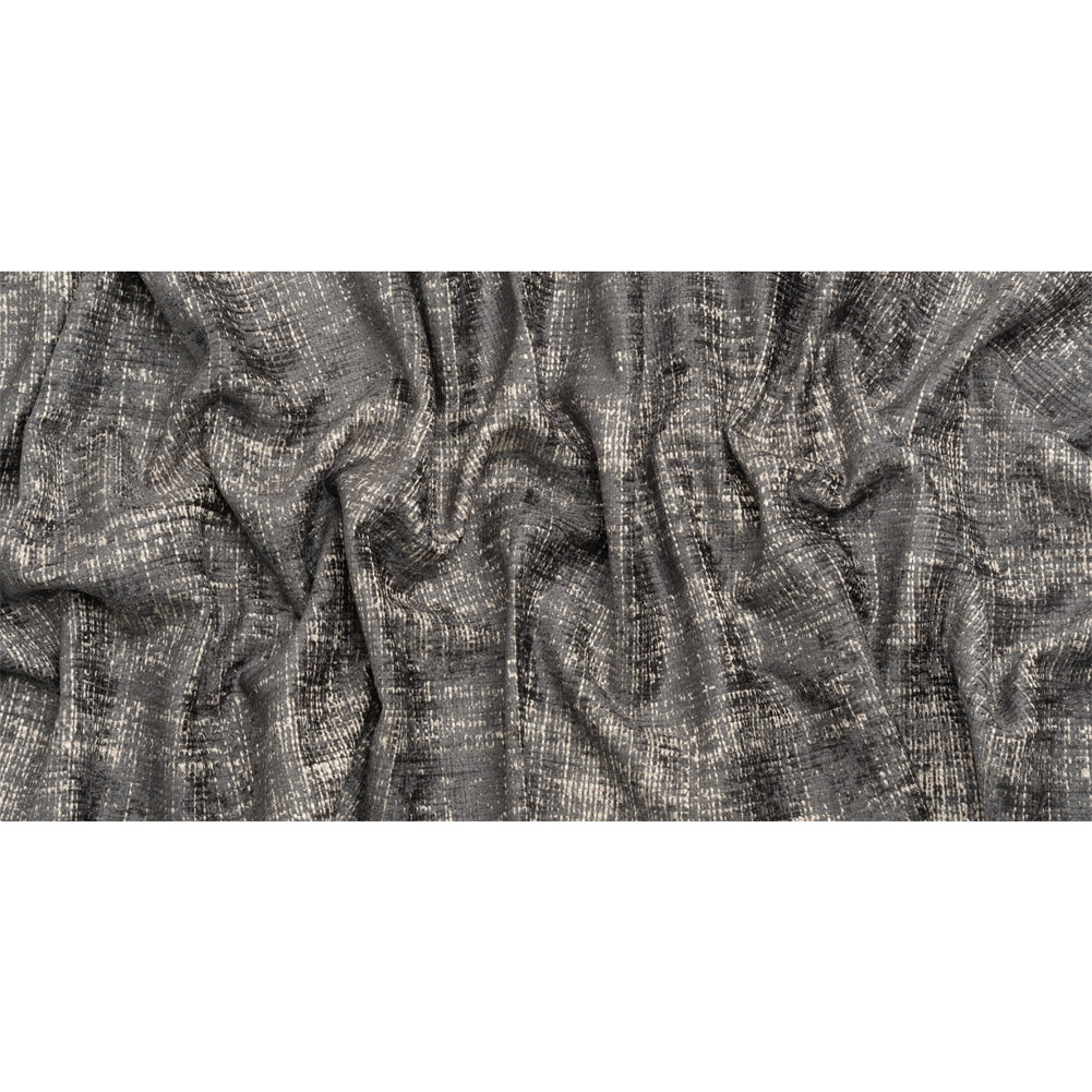 Graphite Distressed Look Chenille Upholstery Woven Full
