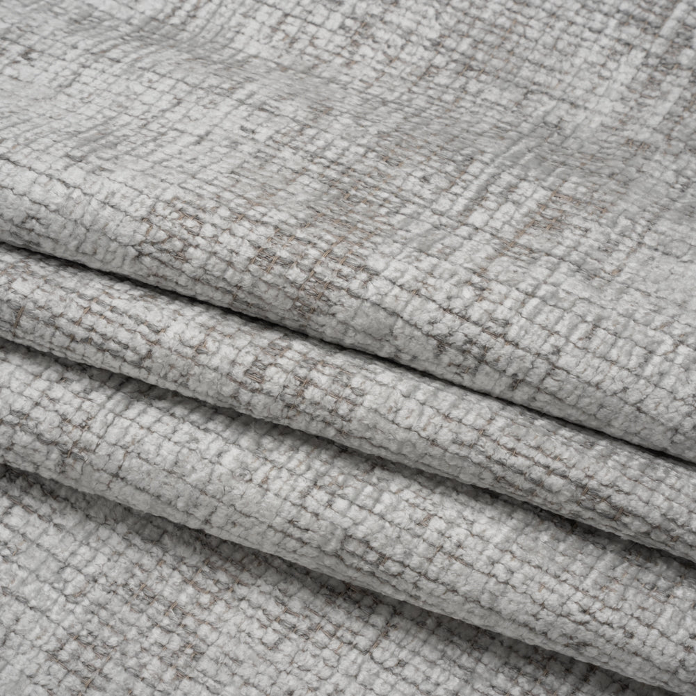Ice Distressed Look Chenille Upholstery Woven Folded