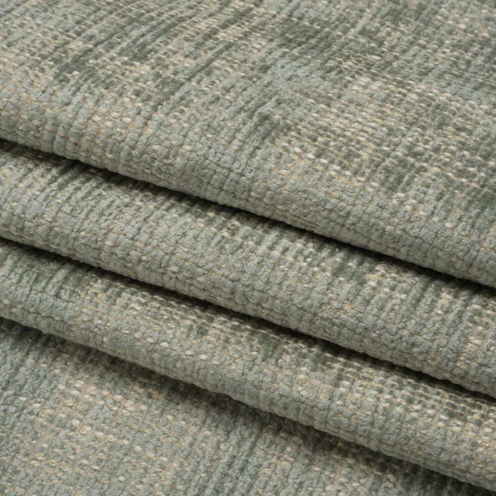 Mist Distressed Look Chenille Upholstery Woven Folded