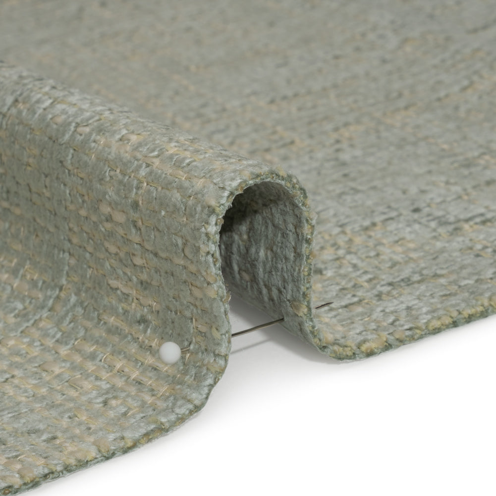 Mist Distressed Look Chenille Upholstery Woven Detail