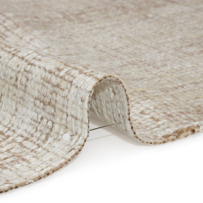 Parchment Distressed Look Chenille Upholstery Woven Detail