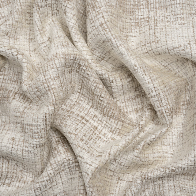Parchment Distressed Look Chenille Upholstery Woven