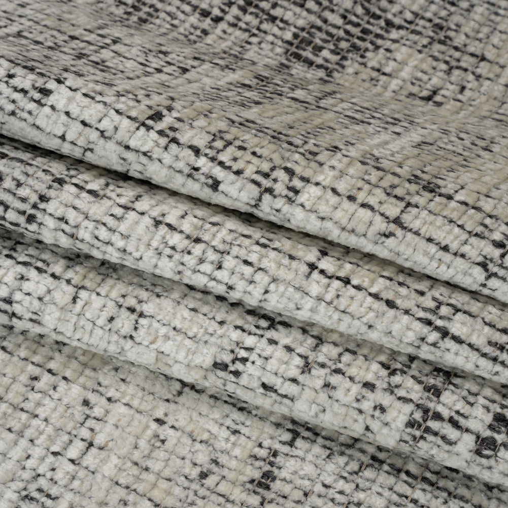 Tuxedo Distressed Look Chenille Upholstery Woven Folded