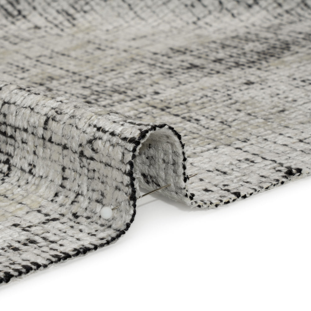 Tuxedo Distressed Look Chenille Upholstery Woven Detail