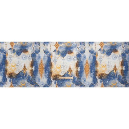 Blue and Gold Suns and Stars Medium Weight Linen Woven