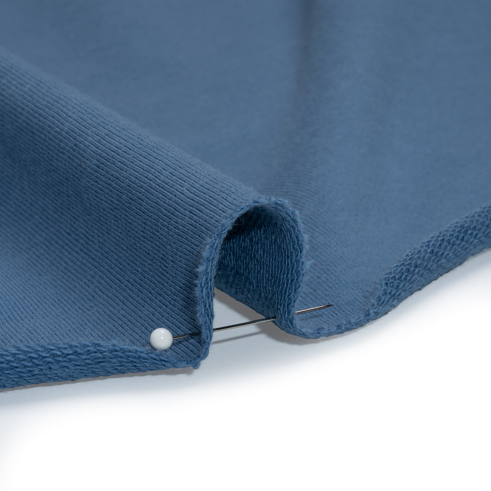 Cotton and Polyester French Terry - Ocean Blue - Deadstock