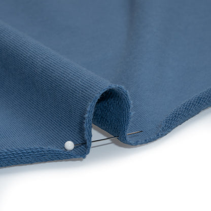 Cotton and Polyester French Terry - Ocean Blue - Deadstock