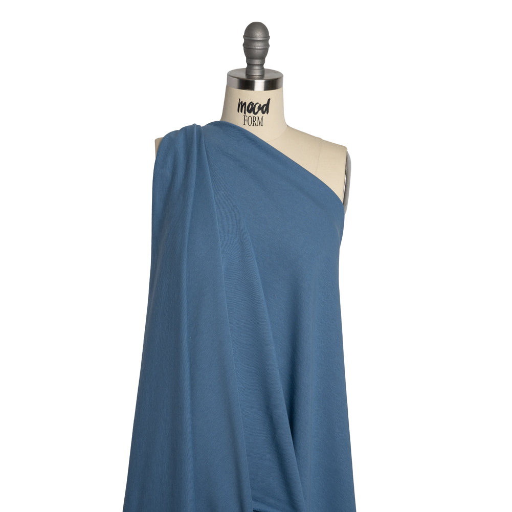 Cotton and Polyester French Terry - Ocean Blue - Deadstock