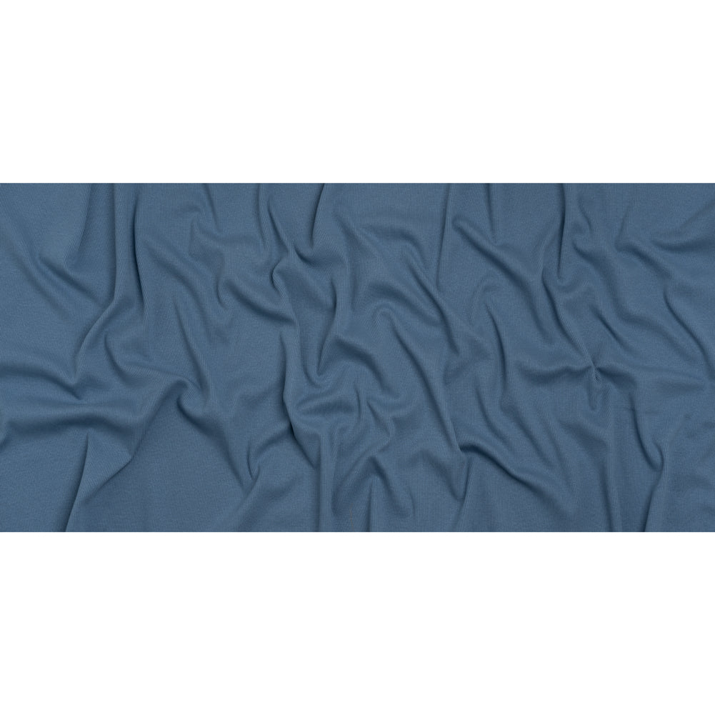 Stretch Cotton 2x2 Rib Knit - Country Blue - Deadstock