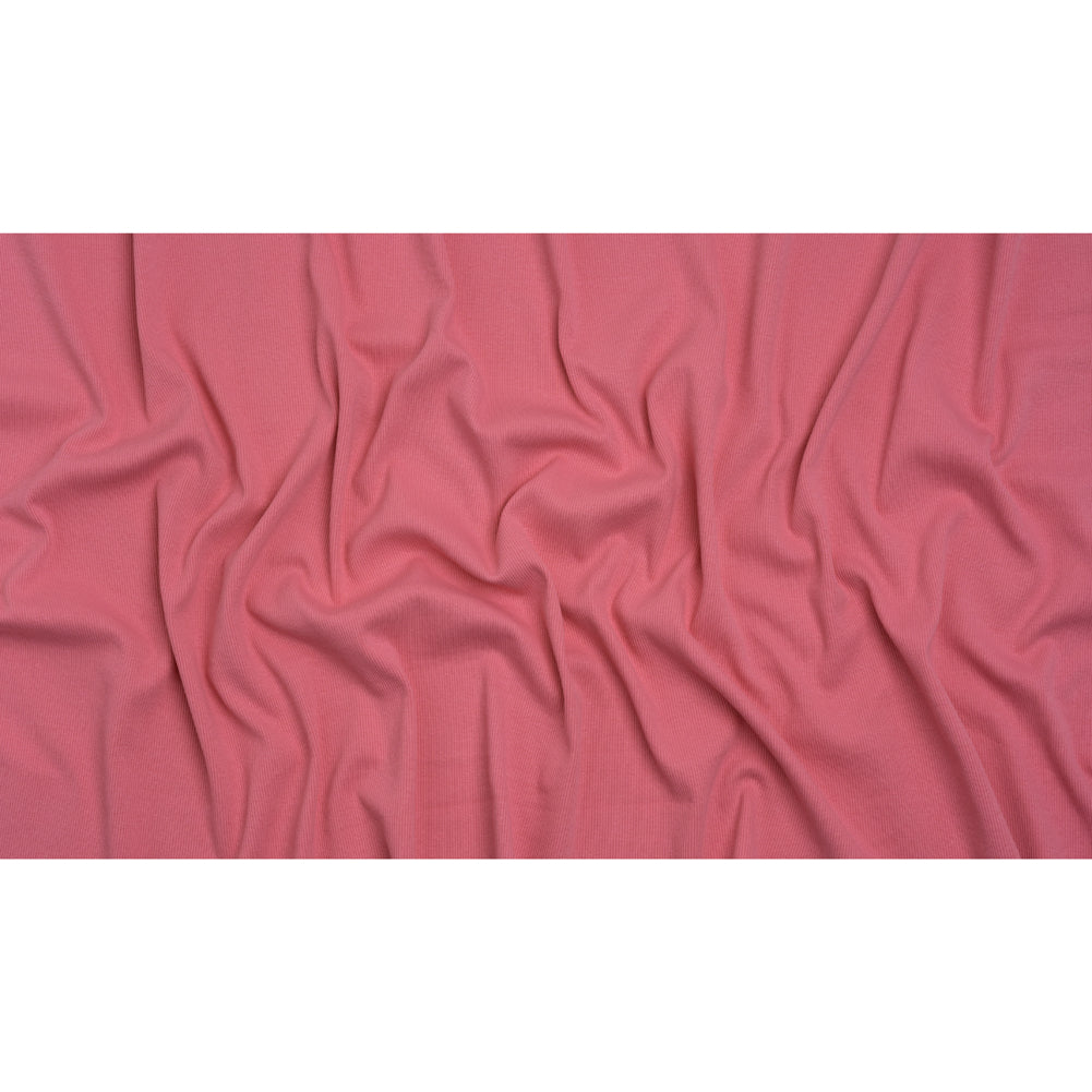 Stretch Cotton 2x2 Rib Knit - Rose Pink - Deadstock