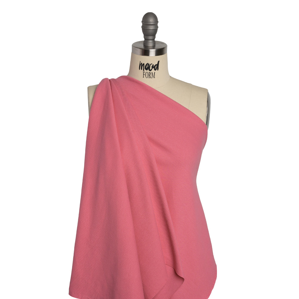 Stretch Cotton 2x2 Rib Knit - Rose Pink - Deadstock