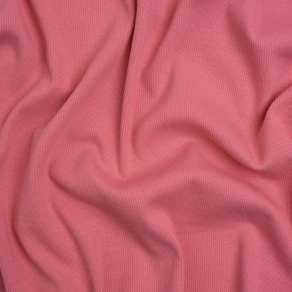 Stretch Cotton 2x2 Rib Knit - Rose Pink - Deadstock