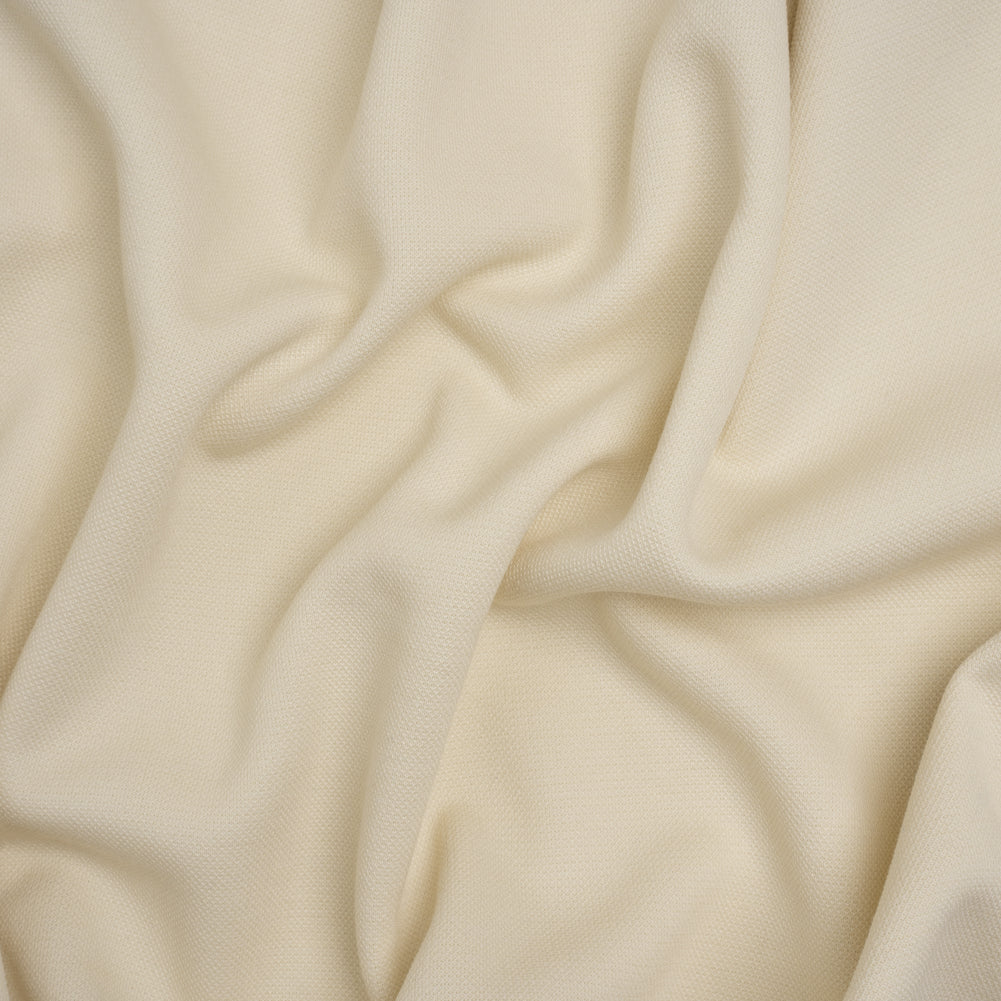 Polyester and Viscose Pique Knit - Ecru - Deadstock