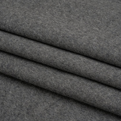 Heathered Gray Brushed Wool Blend Double Cloth Coating Folded