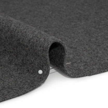 Heathered Gray Brushed Wool Blend Double Cloth Coating Detail