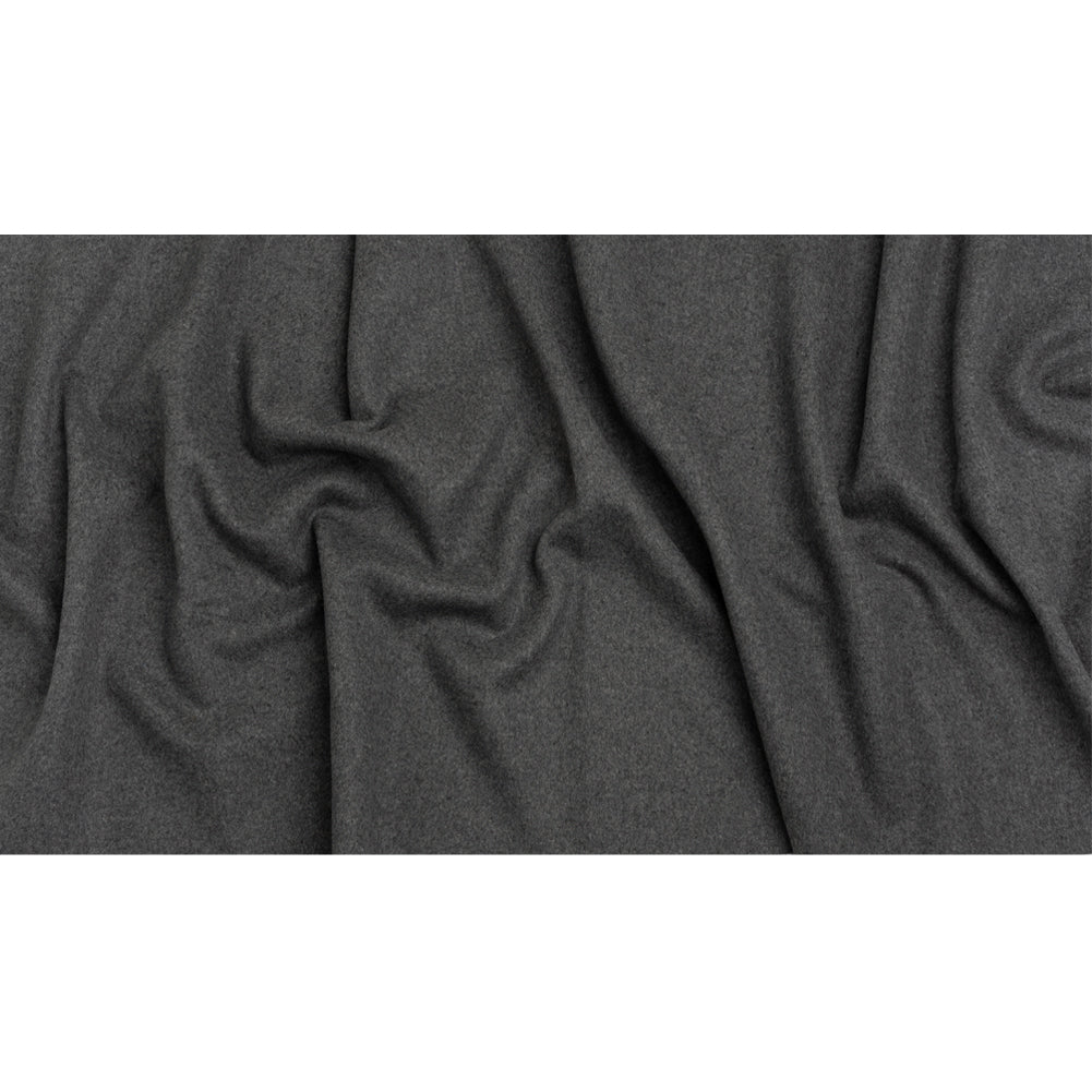 Heathered Gray Brushed Wool Blend Double Cloth Coating Full