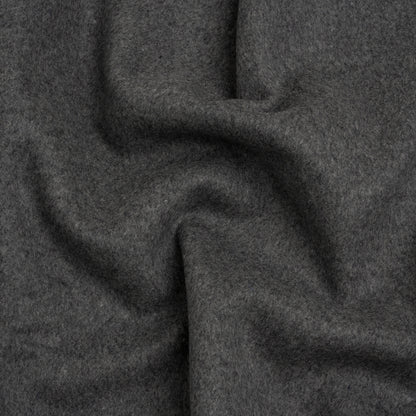 Heathered Gray Brushed Wool Blend Double Cloth Coating