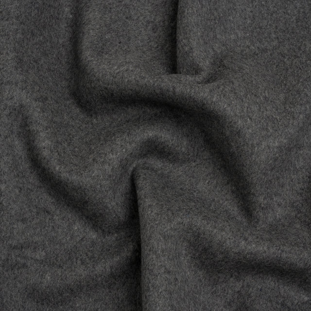 Heathered Gray Brushed Wool Blend Double Cloth Coating