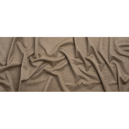 Dark Beige and Cream Herringbone Brushed Wool Blend Twill Coating Drape