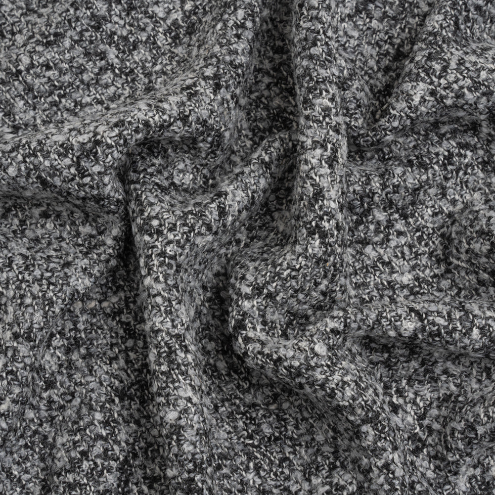 Black and White Tweedy Wool Blend Boucle